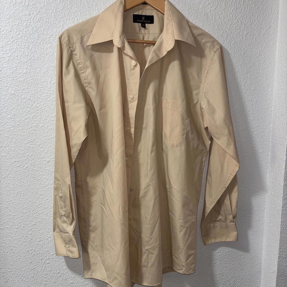 Valerio Garati 15-1/2  32/33 Cream Men’s Button Down Dress Shirt New